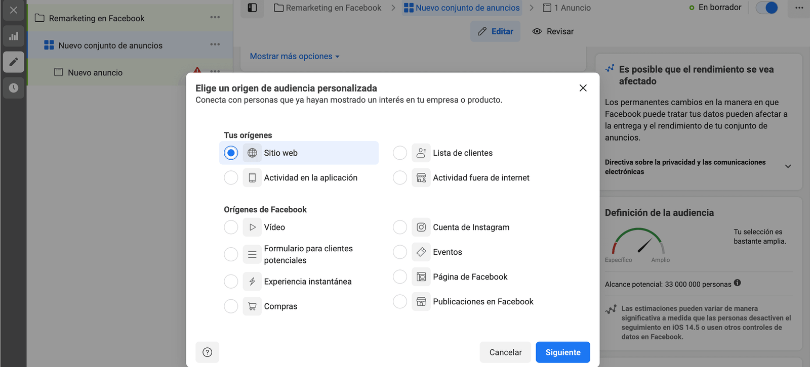 publicos personalizados en facebook