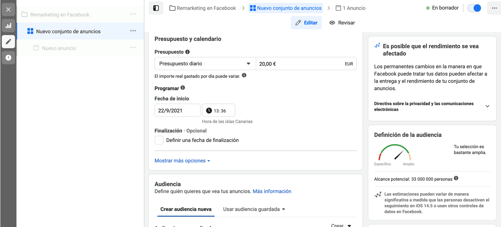 remarketing en Facebook ads