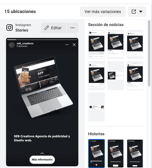 anuncio de stories en instagram