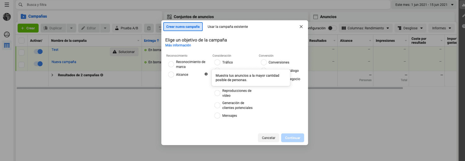 crear una campaña en instagram